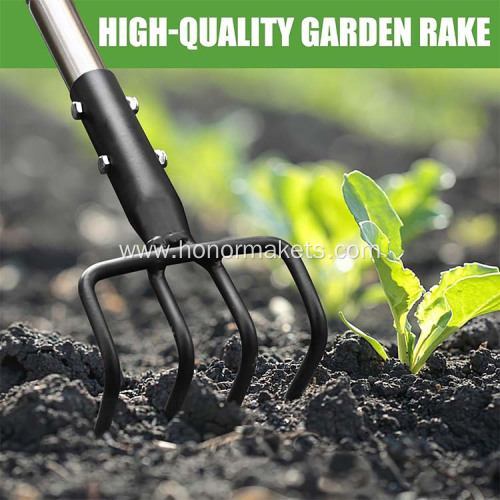 Long Hand Cultivator Carbon Steel & Stainless Steel Tiller Cultivator hand Tiller for Digging Loosening Weeding